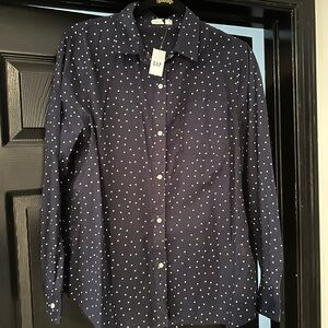 GAP Women’s Navy Polka Dot Shirt